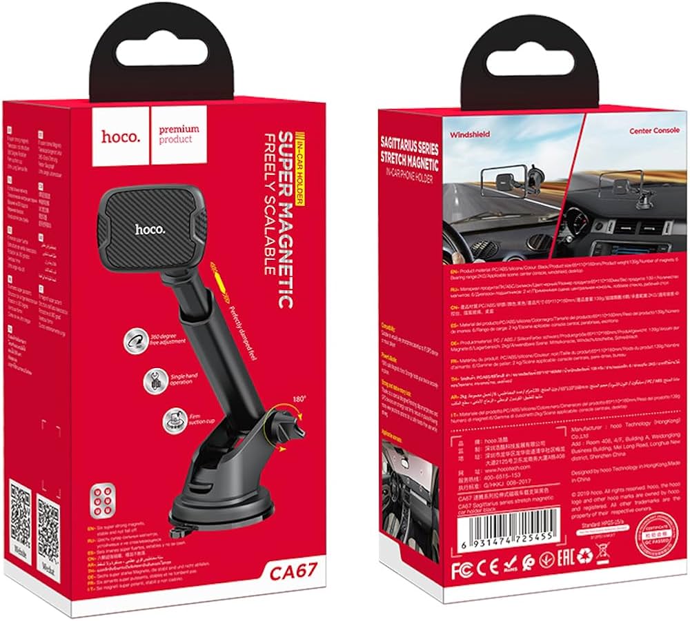 HOCO CA67 In-Car Magnetic Holder with Stretch Rod